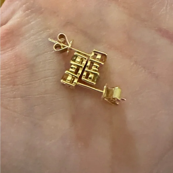 SOLD Bony Levy solid 18K yellow gold, citrine black spinel peridot stud earrings - Picture 5 of 6